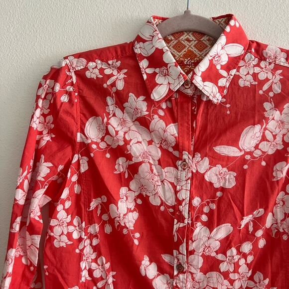 Robert Graham Coral Floral Button Down Collared Shirt XS - Picture 3 of 10
